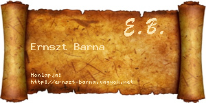 Ernszt Barna névjegykártya
