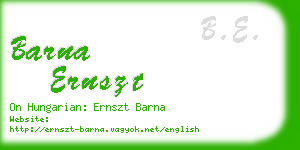 barna ernszt business card